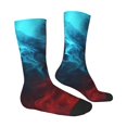 thumbnail image 4 of Yiaed Red And Blue Fire Print Great elasticity Crew Socks Sports socks for Men and Women, 4 of 5