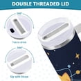thumbnail image 3 of Yayeee 40oz Stainless Steel Tumbler with Straw and Handle Double-Wall Insulated Travel Water Bottle, Orange Cat Planet, 3 of 8