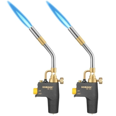 DOMINOX 2 Packs Propane Torch, High Intensity Torch Head Trigger Start Gas Torch for Propane, MAP and MAP PRO Tank, Soldering Torch, Propane Torch Head for Ignition, Barbecue, Lighting, Soldering