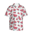 thumbnail image 2 of Balery Watermelon Print Men's Hawaiian Shirts Short Sleeve Beach Shirt Relaxed Fit Vacation Button Down Shirts-Large, 2 of 9