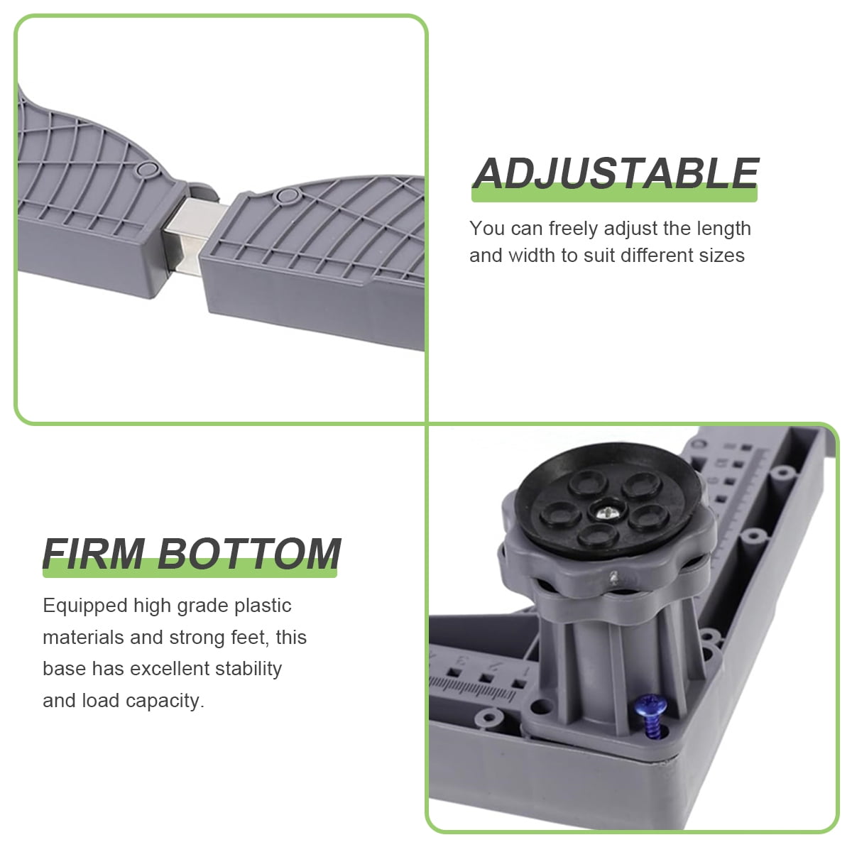 Mini Fridge Stand Universal Stand Base with 4 Strong Feet, Adjustable Refrigerator Stand, Multi-Functional Base for Washing Machine, Dryer, Laundry Pedestal