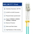 thumbnail image 3 of Flyprofiber- Cable De Conexión De Fibra Lc A Lc Om3 2M/7 Pies Opciones De Longitud: 0,2 M-200 M 10 Gb/40 Gb Cable De Fibra Óptica Dúplex Multimodo 50/125Um Lszh-2 Metros (7 Pies) Paquete De 20, 3 of 5