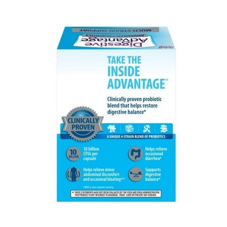 Digestive Advantage Advanced Probiotics Multi-Strain Support Capsules (24 count), 20 Billion CFUs Per Serving