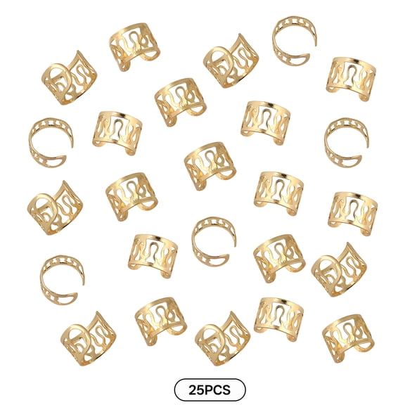 VANIDO 25Pcs Hair Beads for Braids One-Piece Construction Reliable Support for Heavy Hair Durable Hair Jewelry for Braids and Locs Gold Tone Hair Accessories