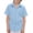 Blue, variant on Kids Button Down Shirts Collared Casual Summer Short Sleeve Dress T-Shirt Mesh Fashion Lace Patchwork Beach Tops For Boys