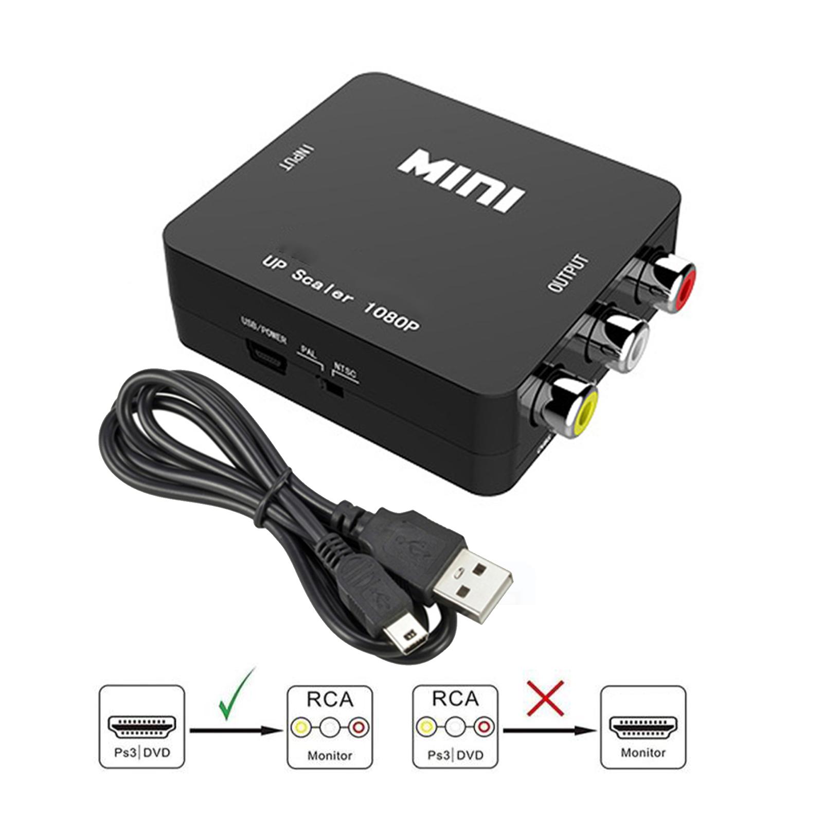 AV To HDMI-compatible Scaler Adapter HD Video Composite Converter RCA B8D9 - image 3 of 9