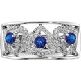 thumbnail image 4 of 14K White Gold Diamond And Blue Sapphire Triangles Ringsize 7 - Jbsp, 4 of 5