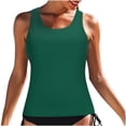 thumbnail image 1 of Tankini de cuello alto Tops Traje de baño Tops para mujer Control de barriga Tank Tops Trajes de baño Fridja  nalpqowj54983, 1 of 7