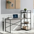 thumbnail image 5 of 55"" Computer Desk, 120 x 60cm Reversible Office Desk with 4-Tier Shelves, CPU Stand for Home, Bedroom, Office, 5 of 5