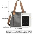 thumbnail image 7 of Canvas Handbag for Women Cloth Tote Shoulder Purses Hobo Casual Crossbody Bag Large Top Handle Shopper Bag, 7 of 7