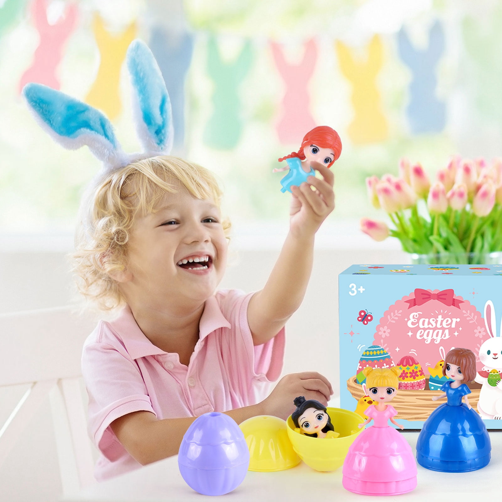 Sumsoltic 12 Pack Prefilled Easter Eggs with Toys, Easter Basket Stuffers and Egg Hunt Fillers for Kids Ages 3+, Easter Party Favors and Gifts