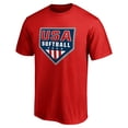 thumbnail image 2 of Men's Red USA Softball Primary Logo T-Shirt, 2 of 3