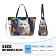 thumbnail image 4 of Pofeuu White Wolf With Flowers Print Beach Bag,Waterproof Sandproof Beach Tote Bag, Large Capacity Foldable Beach Bags for Women, 4 of 7
