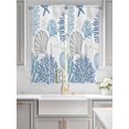 thumbnail image 3 of Navy Blue Gray Coastal Living Room Curtains 72 Inches length, Summer Beach Coral Shell Ocean Window Treatment Curtain Drapes, Light Filtering Drapes for Bedroom Laundry Room, 52"x72", 2 Panels, 3 of 7