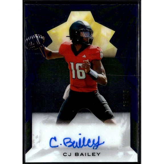 2025 Leaf Trinity CJ Bailey Auto Signed Football Card NC State Wolfpack #CA-CJB NC State Wolfpack NCAA Autographed Football Trading Card
