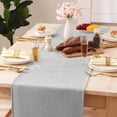 thumbnail image 6 of decorUhome Linen Table Runner, Washable Kitchen Dining Table Decoration for Home Party Decor, Light Grey, 13 x 48 inch, 6 of 8