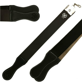 G.B.S Straight Razor Leather Strop Sharpening Strap 2.5 X 23.5 Grain  Cowhide- Dual Straps with Swivel Used for Sharpening Razor Knife and Kitchen