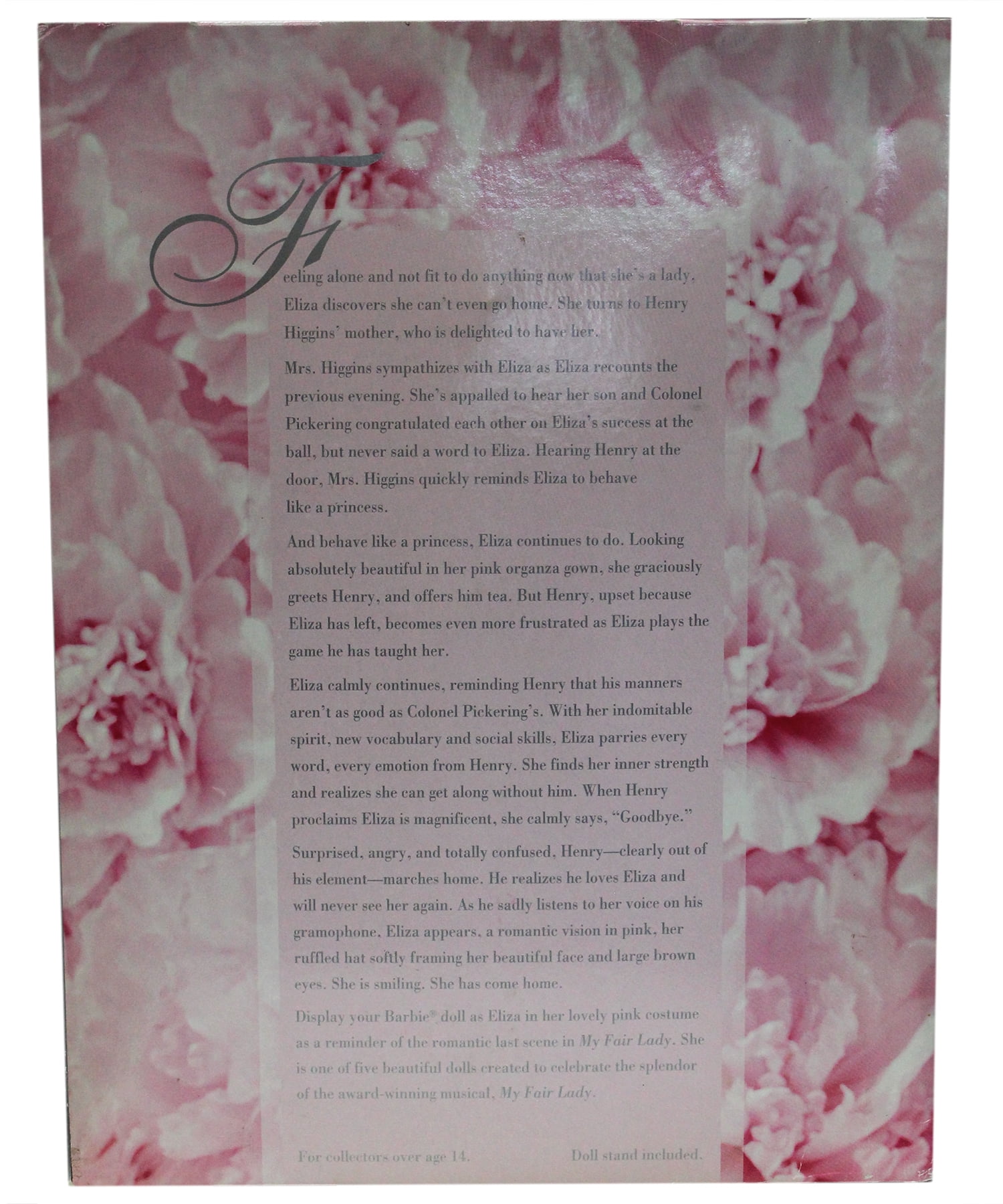 Barbie as Eliza Doolittle Doll in My Fair Lady Closing Scene Pink Chiffon Gown