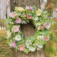 thumbnail image 1 of Flores artificiales, flores falsas, flores artificiales, juego de regalo para mujer, puerta de entrada, flores aromáticas, hojas y plantas de dinero, guirnaldas de flores para exterior, decoración de, 1 of 6