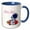 Blue/White, variant on 3drose, Cute Image of a Rocket with Astronaut, 11oz Two-tone Blue Mug