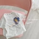 thumbnail image 3 of Camisetas coreanas de verano 2024 para niños y niñas, camisetas finas informales con estampado de dibujos animados de muselina para niñas, camisetas geniales de manga corta para niño niña, 3 of 5