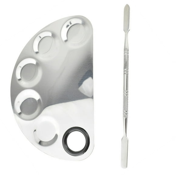 Vogacara Paleta de mezcla de maquillaje de acero inoxidable, mano de obra fina, reutilizable, sólida, conveniente, paletas cosméticas para salón de Maquillaje Facial Tipo 5 Vogacara CE011544-05B