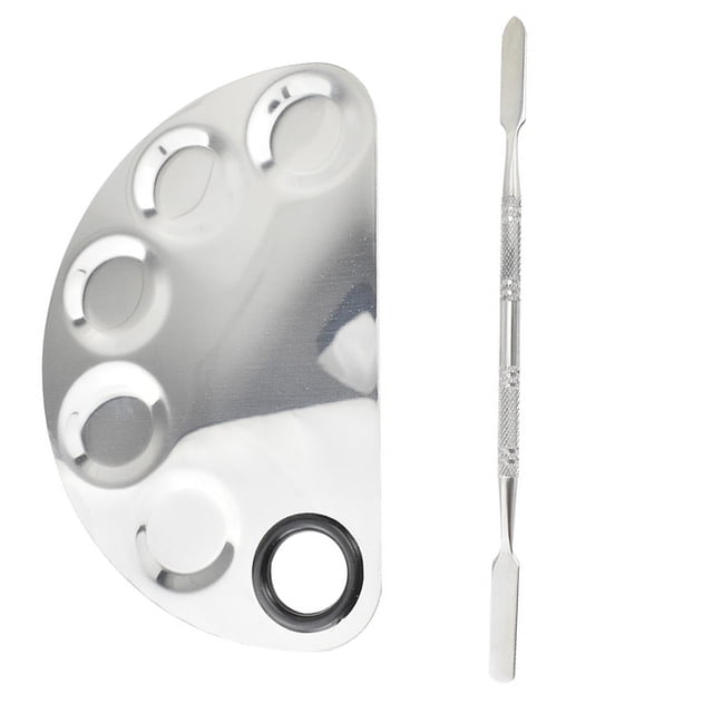 Vogacara Paleta de mezcla de maquillaje de acero inoxidable, mano de obra fina, reutilizable, sólida, conveniente, paletas cosméticas para salón de Maquillaje Facial Tipo 5 Vogacara CE011544-05B