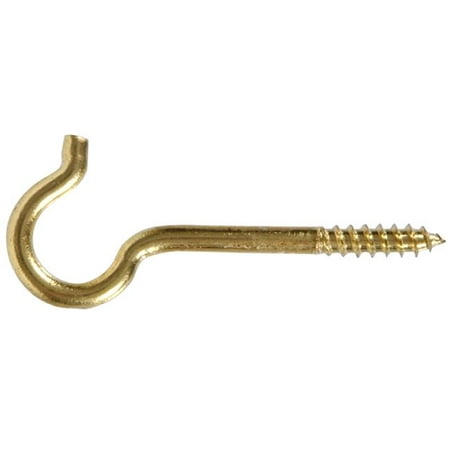 

Hillman Group 321240 Flagged - Brass Screw Hook 0.243 x 4.125 in. - Pack of 10