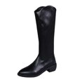 thumbnail image 2 of YUNAFFT Women's Boot Clearance, Women's Winter Elegant Knee High Boot Black Brown High Tube Flat Heels Shoes, 2 of 6