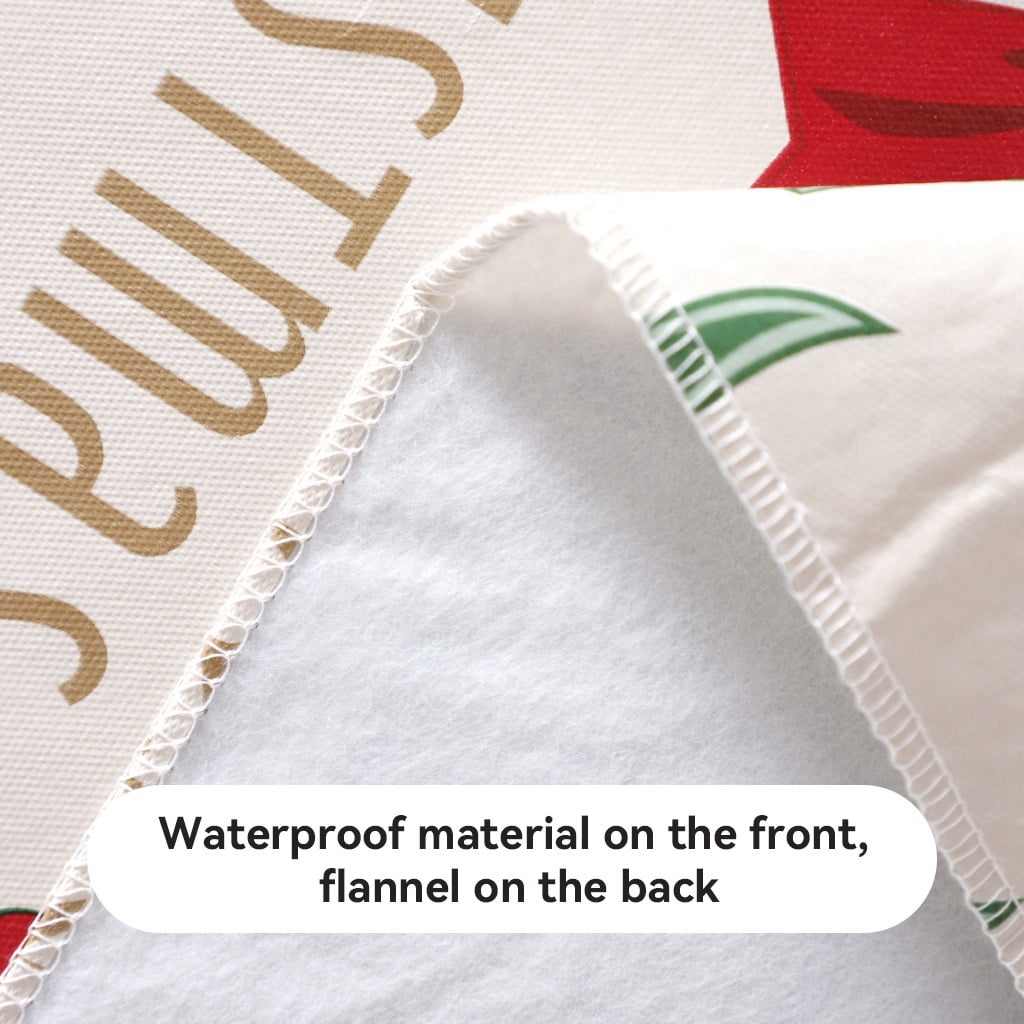 Ray Star 100% Waterproof Christmas PVC Tablecloth 60x84in, Vinyl Table Cloth Cover Oil Proof Spill Proof Wipeable Table Cloths with Flennal Backing