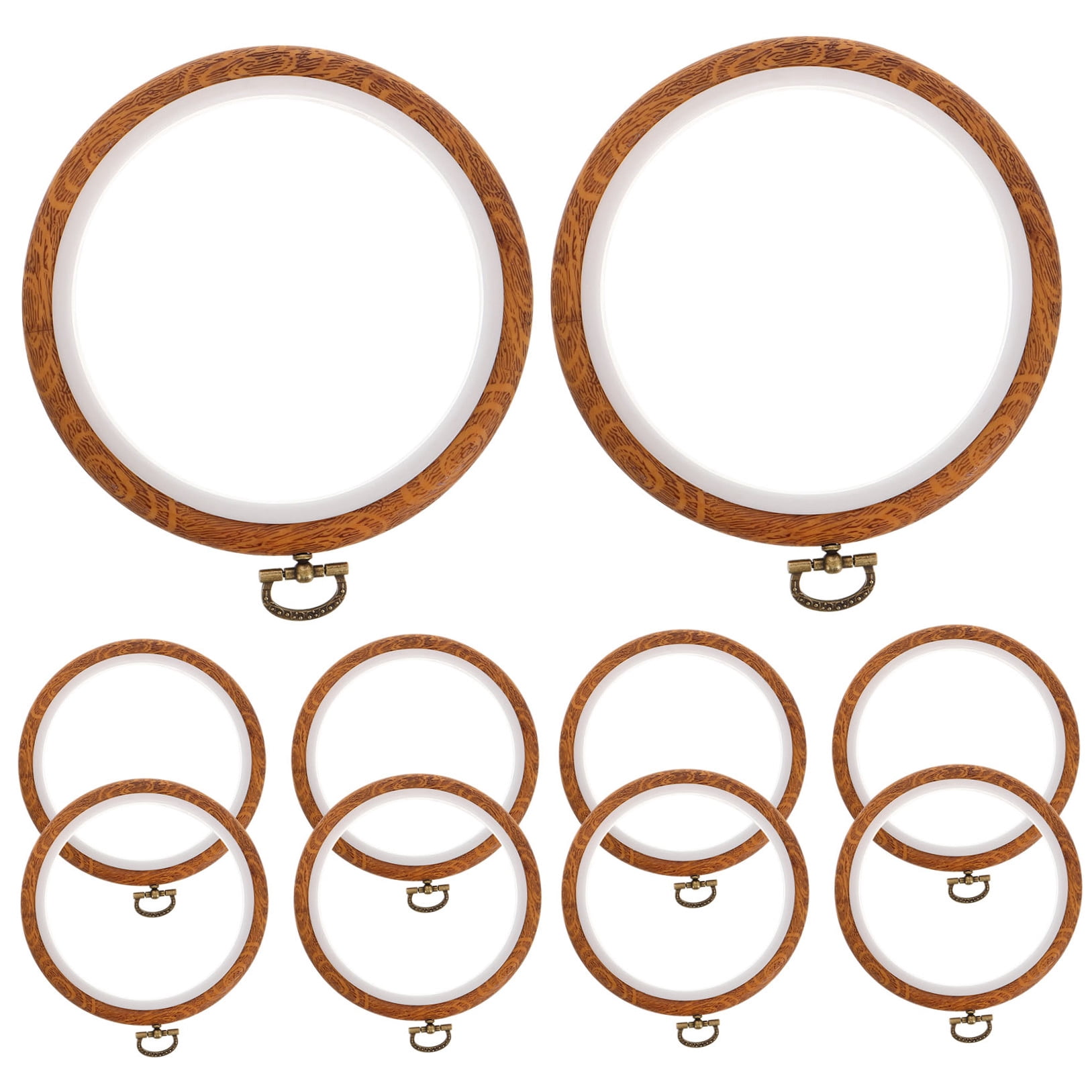 CTIRCHIU 10Pcs Round Embroidery Hoop Frames for DIY Stitching Craft Display in Multi Color Plastic and Metal