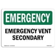thumbnail image 1 of SignMission OS-EM-A-1014-L-10361 Panneau d'Urgence OSHA 10 x 14 Po. - Évent Secondaire, 1 of 1