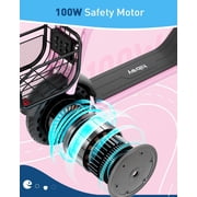 Hiboy Electric Scooter for Kids Ages 4 - 8, 3 - Speed Adjustable, 9.3 MPH & 5 Mile Range, Neon LED Lights Electric Scooter with Seat Pink