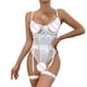 thumbnail image 4 of Gibobby Sujetador De Encaje Para Mujer Sexy sin Lencería de Encaje para Mujer Anillo de Pijama Sexy Sexy Lencería Íntimos de una Pieza Plus Size Mujeres lencería(Blanco, XG), 4 of 5