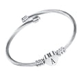 thumbnail image 2 of Pulsera de acero de titanio ANGGREK Brazalete de diseño clásico plata, 2 of 8