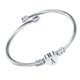 thumbnail image 2 of Pulsera de acero de titanio ANGGREK Brazalete de diseño clásico plata, 2 of 8
