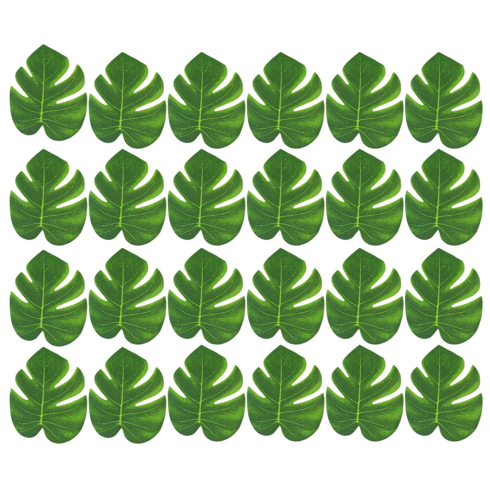 Palm Leaves Party Decorations 24 Pieces Green Leaves Decor Palm Leaves Artificial Tropical