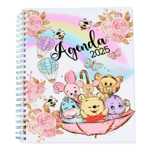 Agenda 2025 Semanal Pasta Dura Con Glitter Mod. Winnie