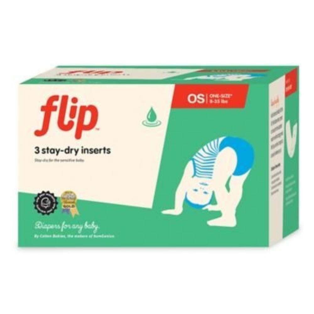 3count Staydry Diaper Inserts, Flip Stay Dry Inserts are made of ultraabsorbent microfiber