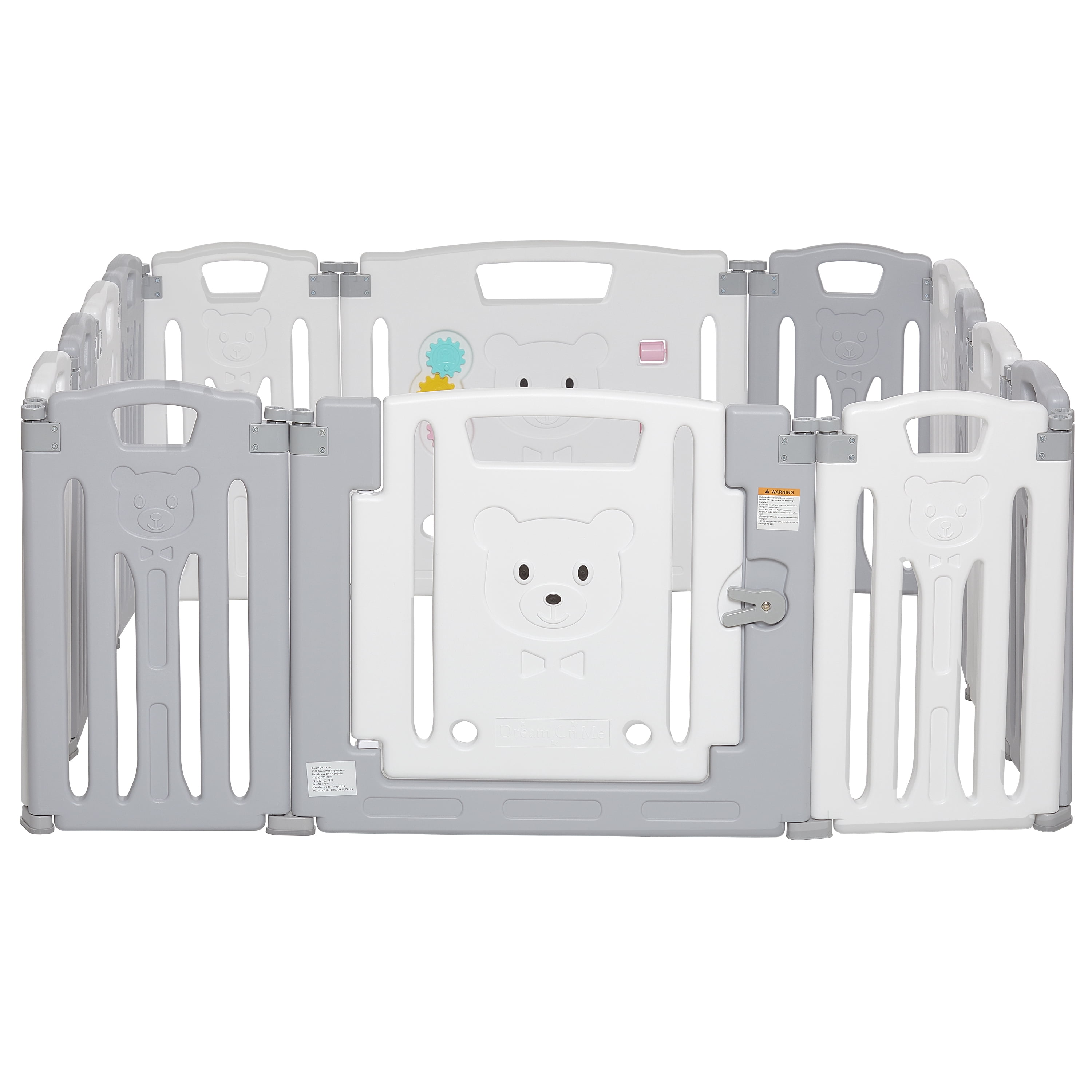 Dream On Me 14-Panel Oasis Play Center/Play Pen/Playard, Grey and White