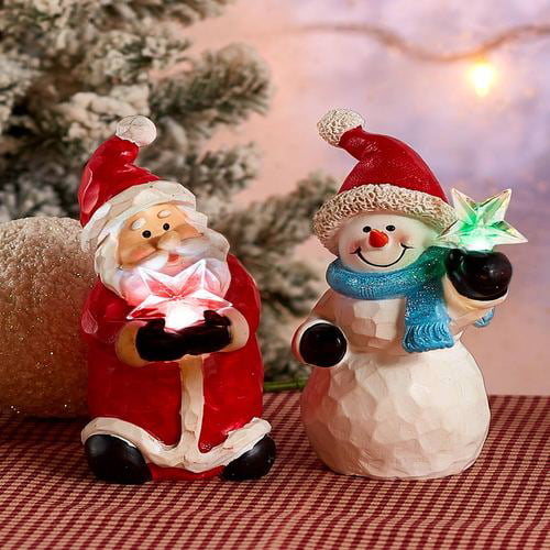 The Lakeside Collection Santa and Snowman Figurines - Walmart.com