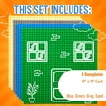 thumbnail image 3 of Strictly Briks Classic Stackable Baseplates - LEGO Compatible Base Plates - Set of 8 in Blue, Green, Gray, and Sand, 3 of 10