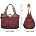 thumbnail image 3 of Women Canvas Handbag Shoulder Bag Crossbody Bag Handbag Crossbody Bags Shoulder Bags (Wine Red), 3 of 5