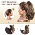 thumbnail image 6 of Long Clip In Ponytail Extension Synthetic Hairpiece Wavy Curly Jaw Ponytails For Women, 6 of 8