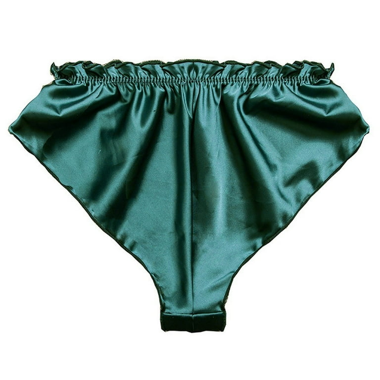 Womens Underwear Silk Satin Flowers Floral Lace Pajamas Underwear Women  Shorts S-Xxxl Underwear For Women Green Xl 