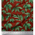 thumbnail image 1 of Soimoi Red Georgette Viscose Fabric Leaf Printed Craft Fabric by the Yard 44 Inch Wide, 1 of 3