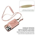thumbnail image 3 of Compatible with iPhone 15 Pro Wallet Cover, with Crossbody Shoulder Strap and Stand PU Leather Credit Card Holder Cell Accessories Phone Cover for iPhone 15 Pro - Rosegold, 3 of 14