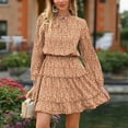 thumbnail image 4 of MLDRA Fall Dresses for Women Long Sleeve Dress for Women Mini Casual Elegant Classy V Neck Ruffle Boho Flowy Tiered 2025 Winter, 4 of 6