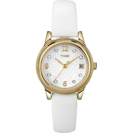 Timex Elevated Classics Swarovski Crystal Leather Ladies Watch T2N449