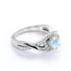 thumbnail image 2 of JeenMata Anillo de Compromiso con Diseño Único de Infinito de Piedra Lunar y Moissanita de Corte Redondo de 1,5 Quilates en Oro Blanco de 18 K sobre Plata, 2 of 6
